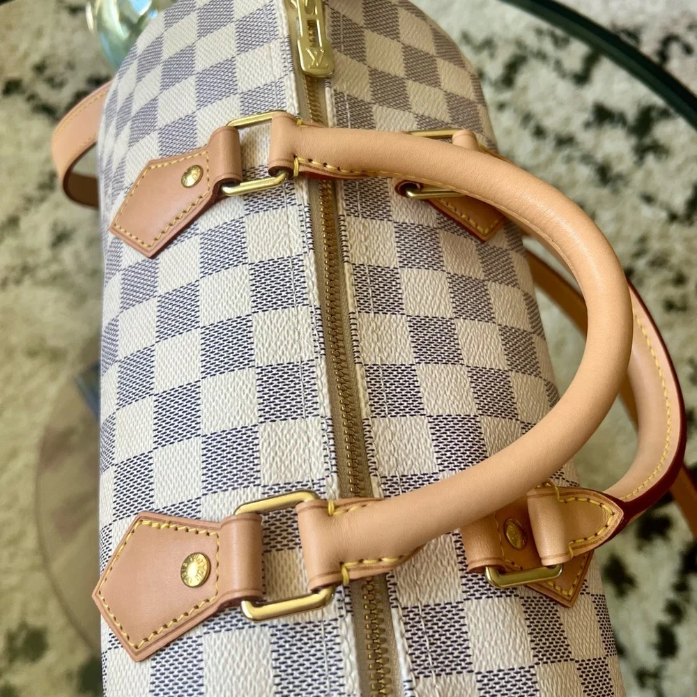 Speedy 30 Damier Azur Bandolier Louis Vuitton - Picture 6 of 12